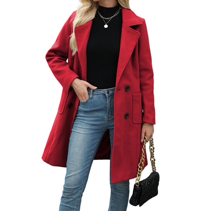 Riley | Double-Breasted Wool Blend Mid-Long Coat