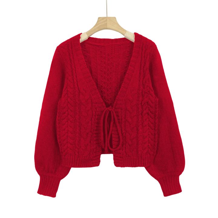 Xanthe | Cosy Cable Knit Tie-Front Cardigan