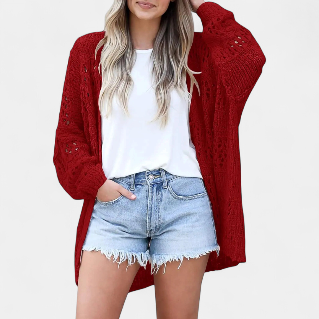 Penelope | Boho Hollow-Out Knit Cardigan