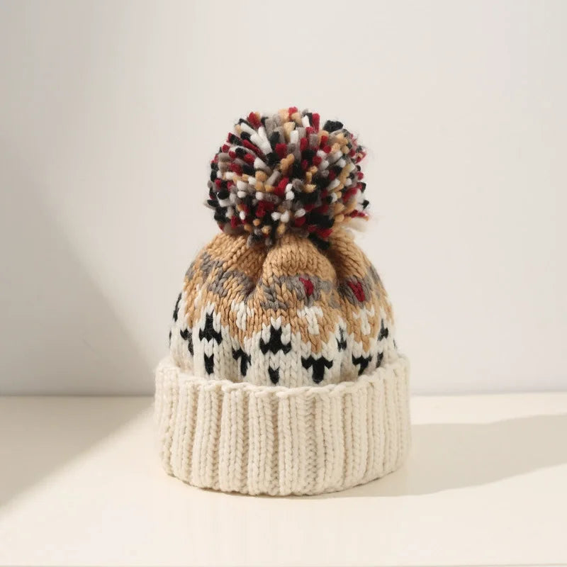 Claire | Cosy Snowflake Pom Beanie
