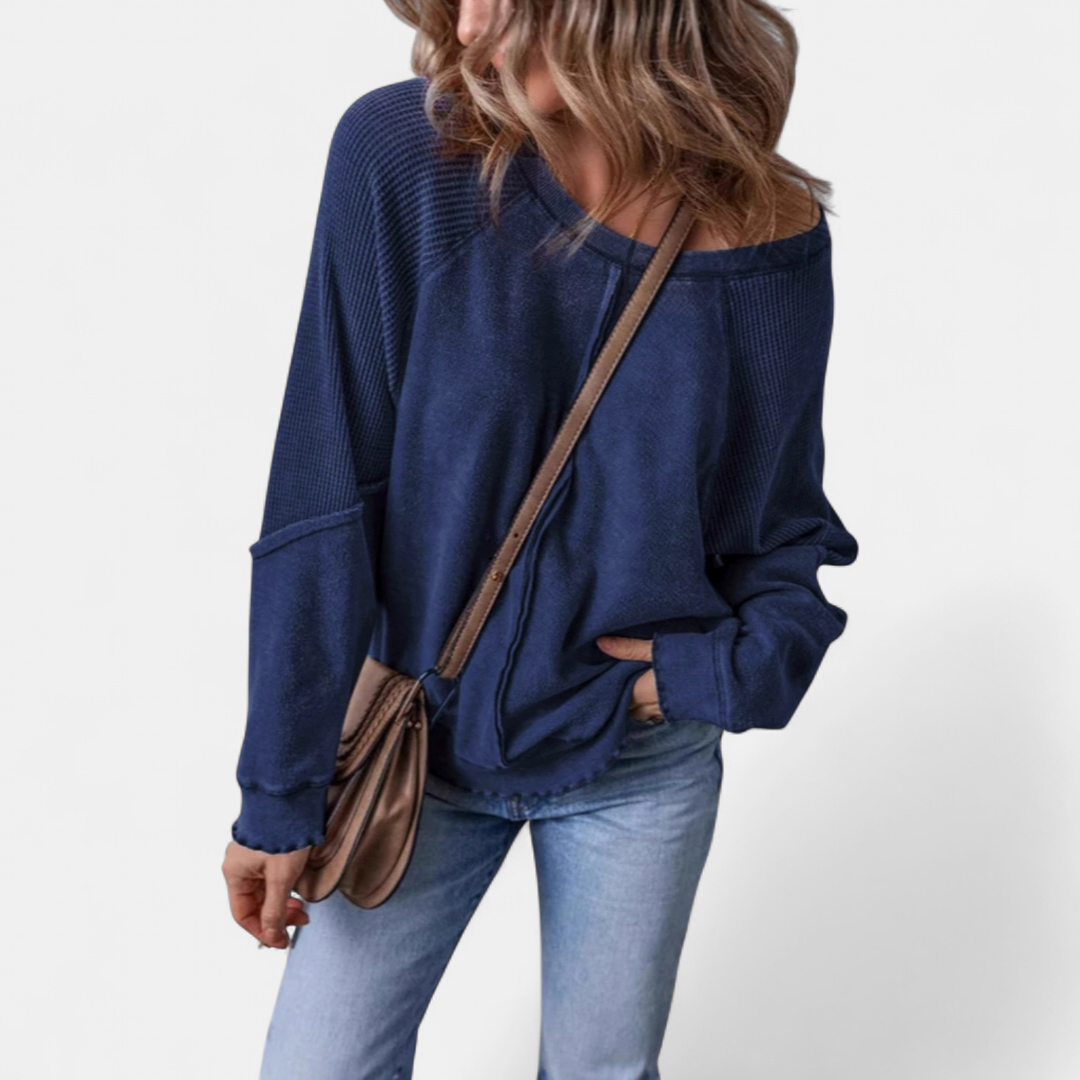 Chloe | Relaxed Patchwork Pullover Sweatshirt