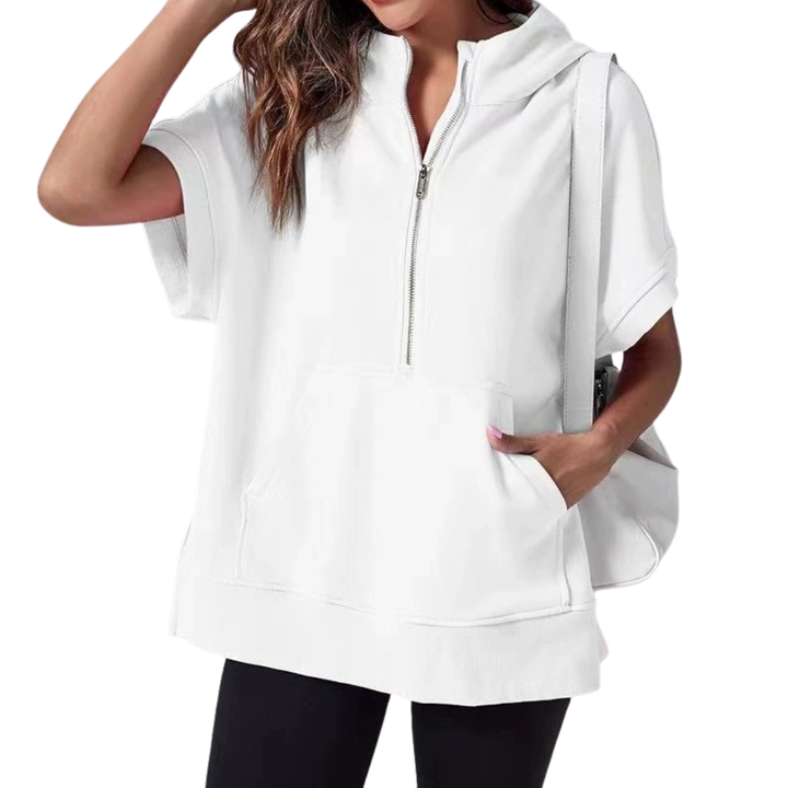 Scarlett | Relaxed Hooded Short Sleeve Sweatshirt