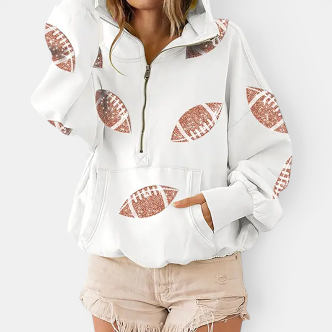 Zoe | Game Day Football Print Hoodie