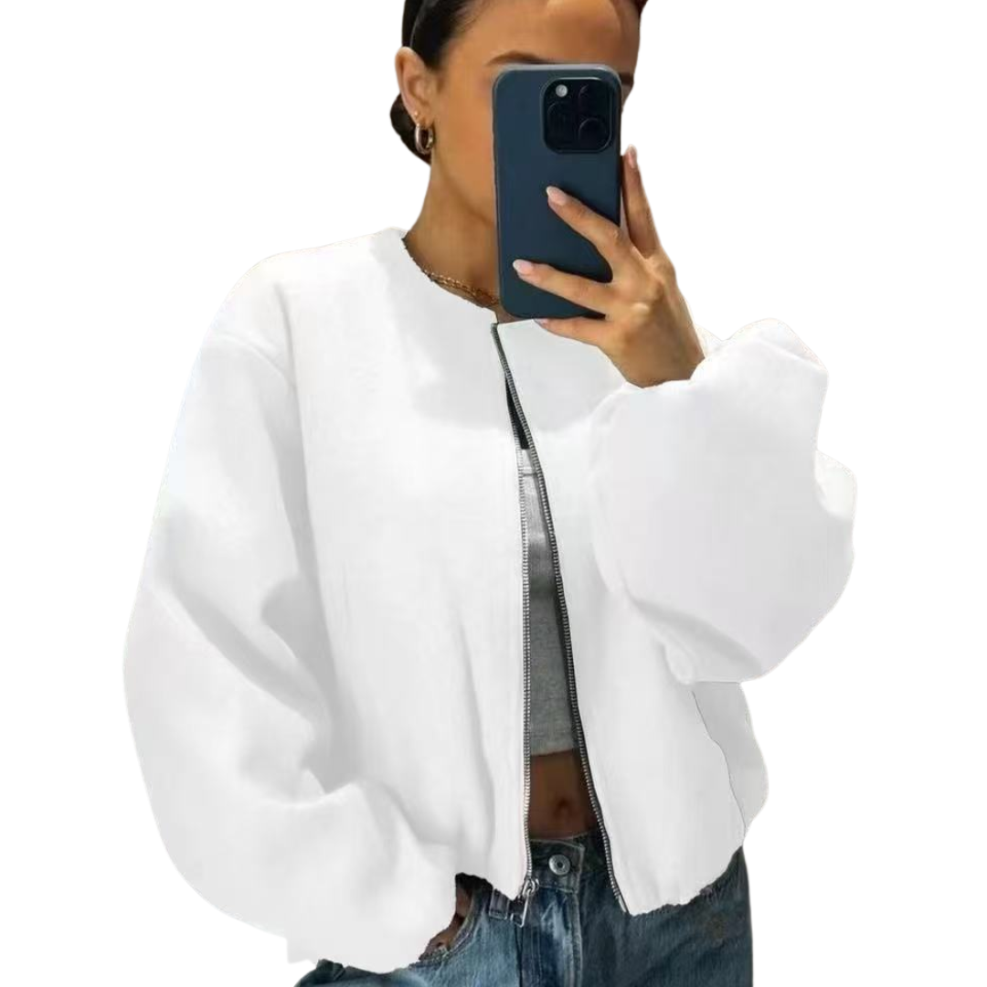 Rosie | Soft Cropped Bomber Jacket