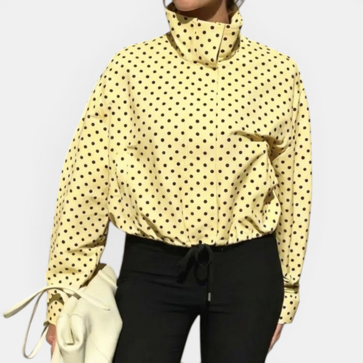 Heidi | Polka Dot Colour-Block Blazer Jacket