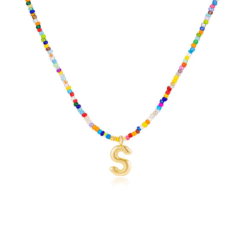 Naomi | Colorful Bubble Letter Necklace