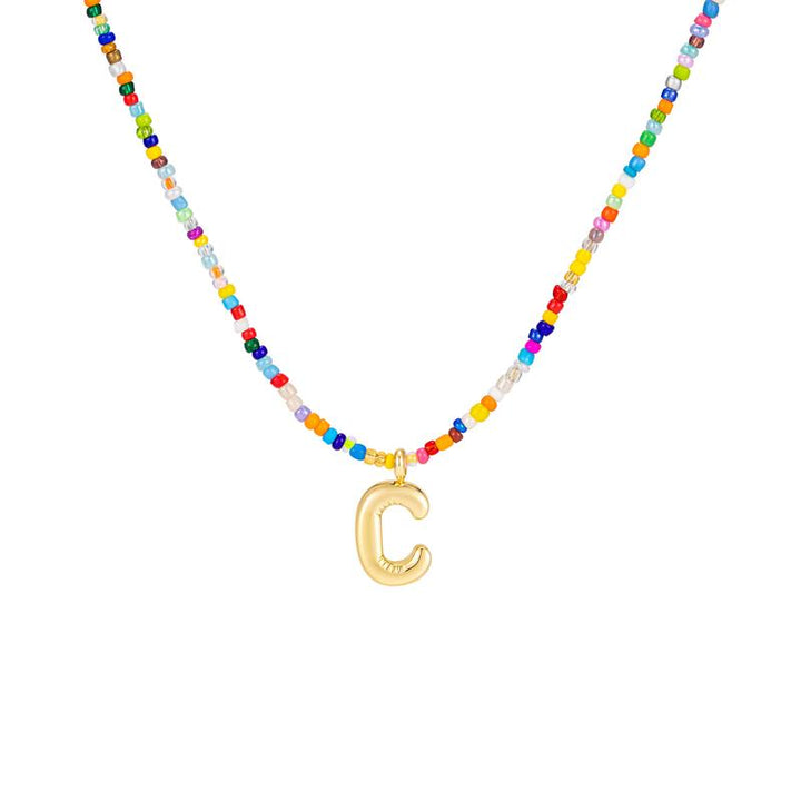Naomi | Colorful Bubble Letter Necklace