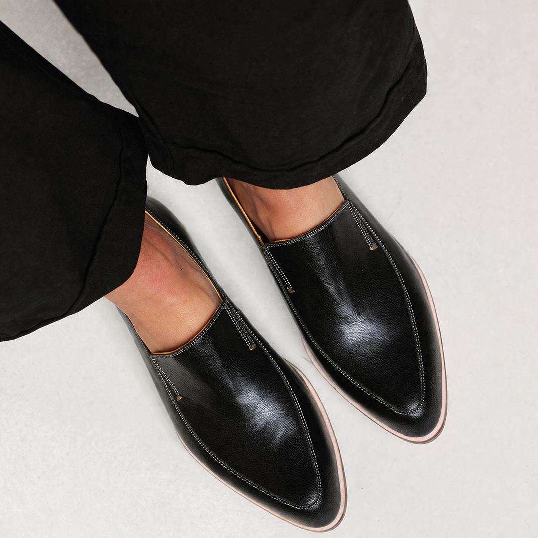 Hilde | Black patchwork loafer