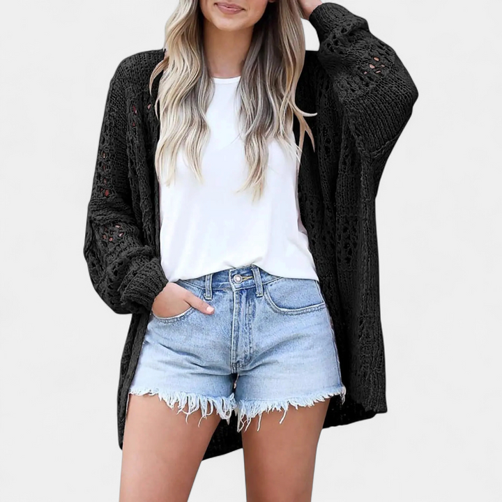 Penelope | Boho Hollow-Out Knit Cardigan