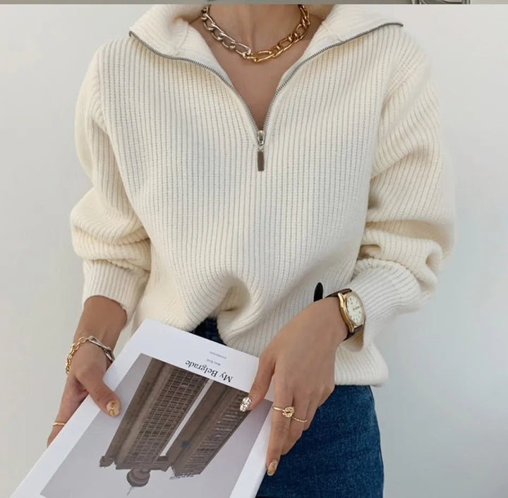 Hannah | Comfy Half-Zip Sweater