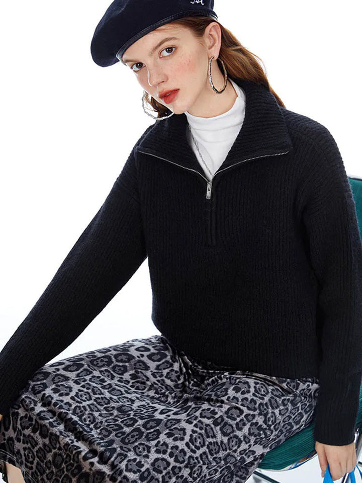 Hannah | Comfy Half-Zip Sweater