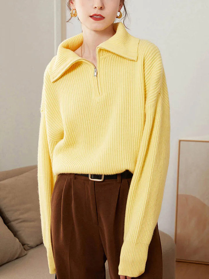 Hannah | Comfy Half-Zip Sweater