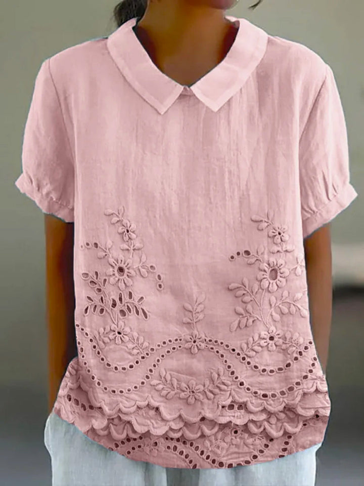 Tabea | Blouse with floral embroidery
