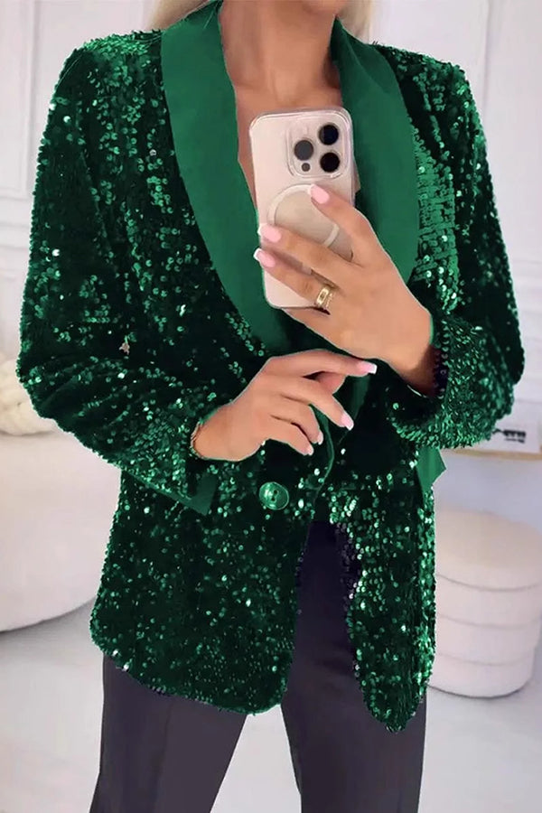 LUXARA | Shimmer Sequin Blazer