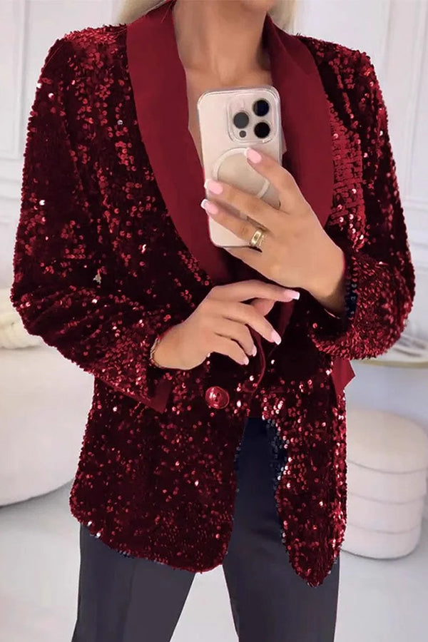 LUXARA | Shimmer Sequin Blazer