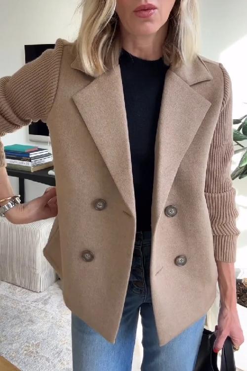 Vanessa | Elegant Knit-Sleeve Blazer