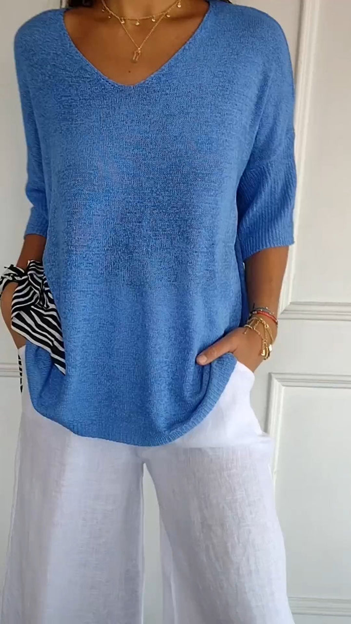 Isabelle | Casual V-Neck Top