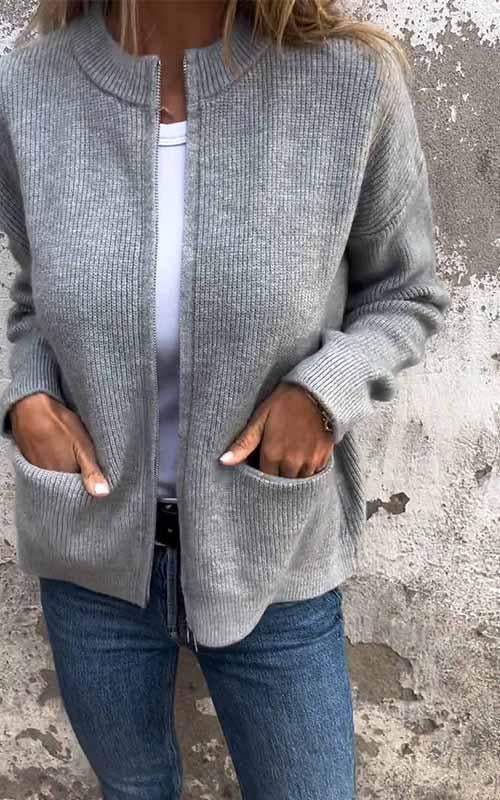 Tahlia | Zip-Up Knit Cardigan